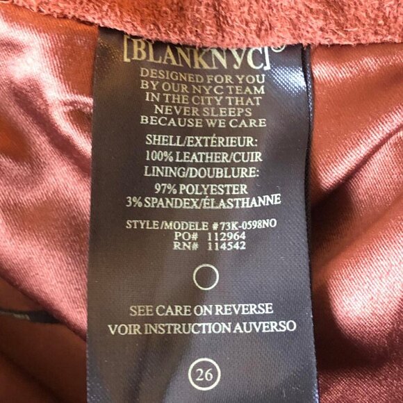 NWT BLANK NYC Mud Pie Suede Leather Wrap Mini Skirt Hot Toffee 26\SM - Picture 7 of 7